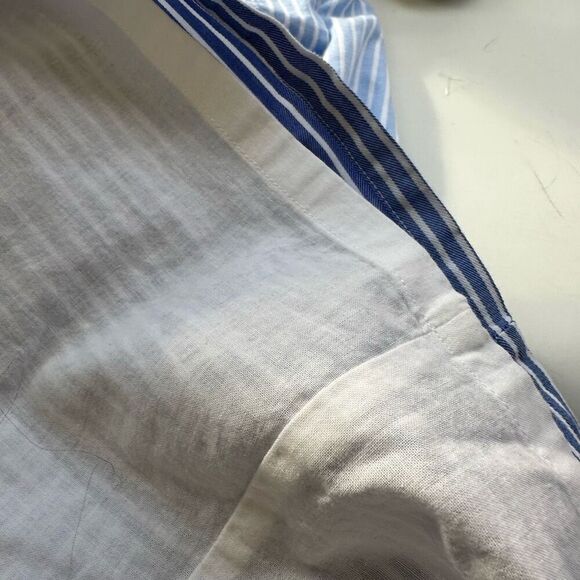 LOFT Striped blue White Henley Shift Dress Preppy Nautical size‎ Small Lined - Picture 7 of 9